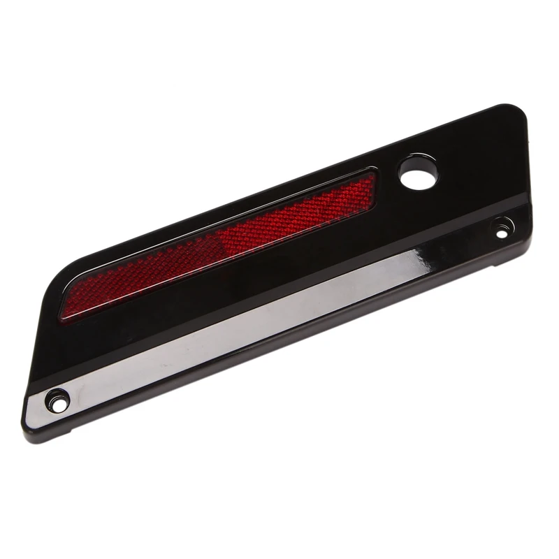 Motorcycle Left&Right ABS Cut Saddlebag Latch Side Cover With Red Reflector For Touring Hard Bags 1994-2013