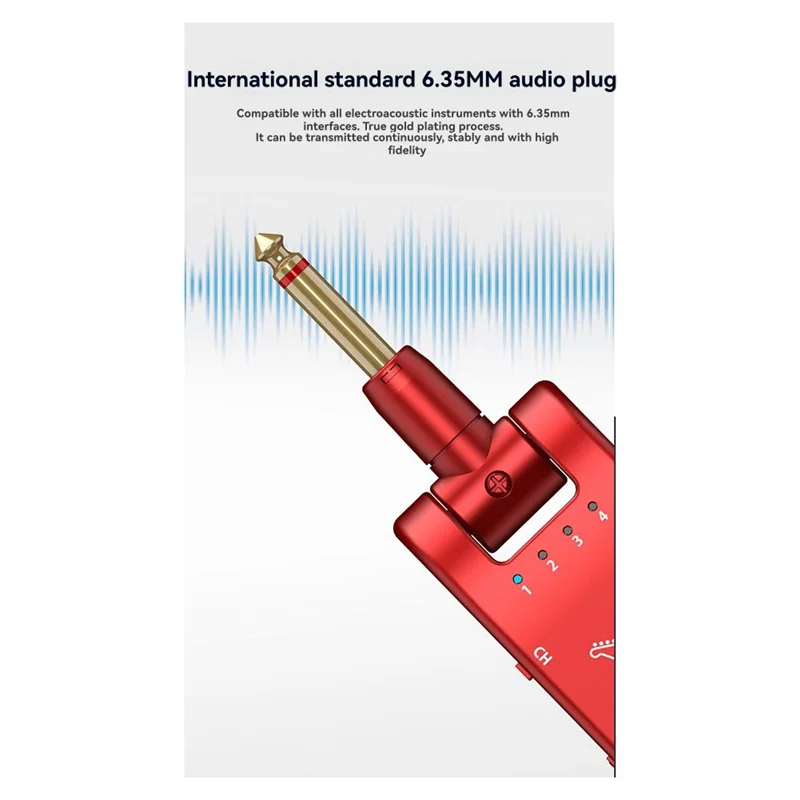 XSXS-Guitar System Transmitter Receiver 4 Channel 800Mhz-900Mhz 6.35Mm Audio Plug For Play Electric Music Instrument