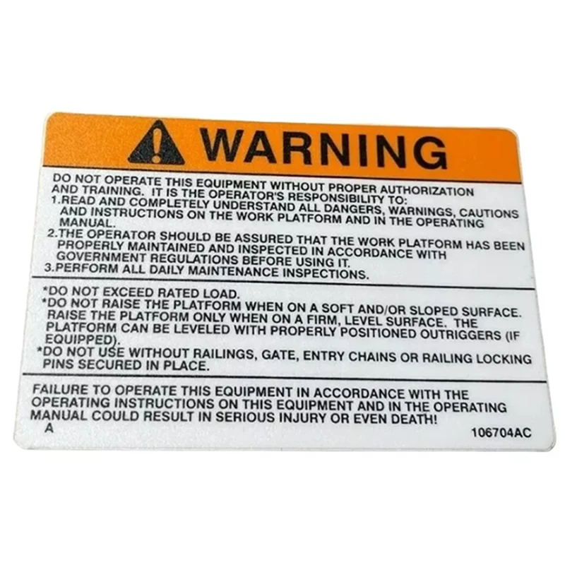 

106704AC Skyjack Control Box Decal