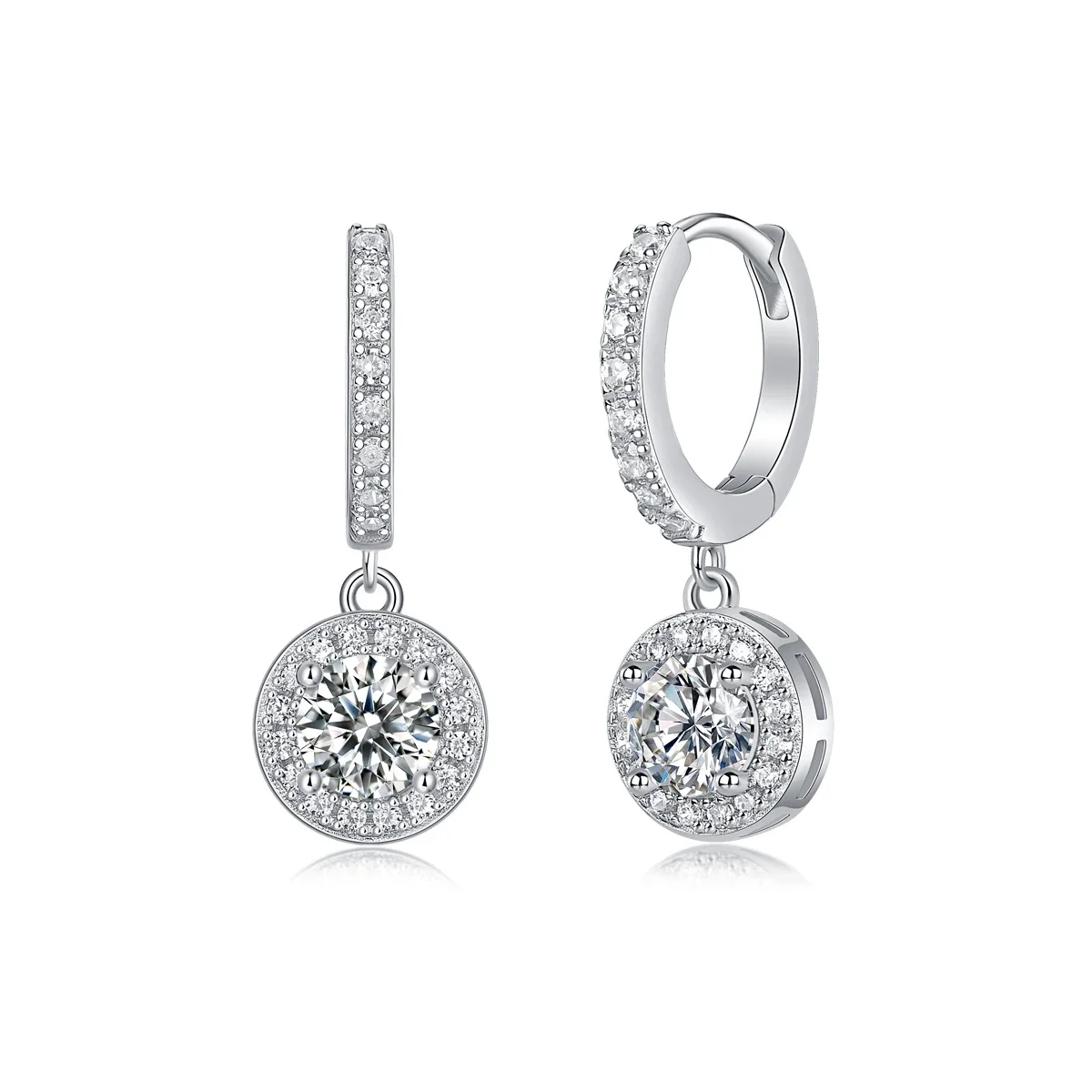 Best Selling Fashion Women Luxury Fine Jewelry 0.5CT 0.5 Carat Moissanite S925 Sterling Silver Stud Earrings Christmas