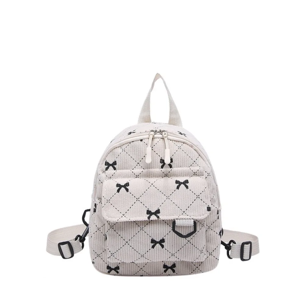 

Новый мини-рюкзак с бантом и принтом, вельветовая сумка для хранения, милый корейский стиль, женский рюкзак