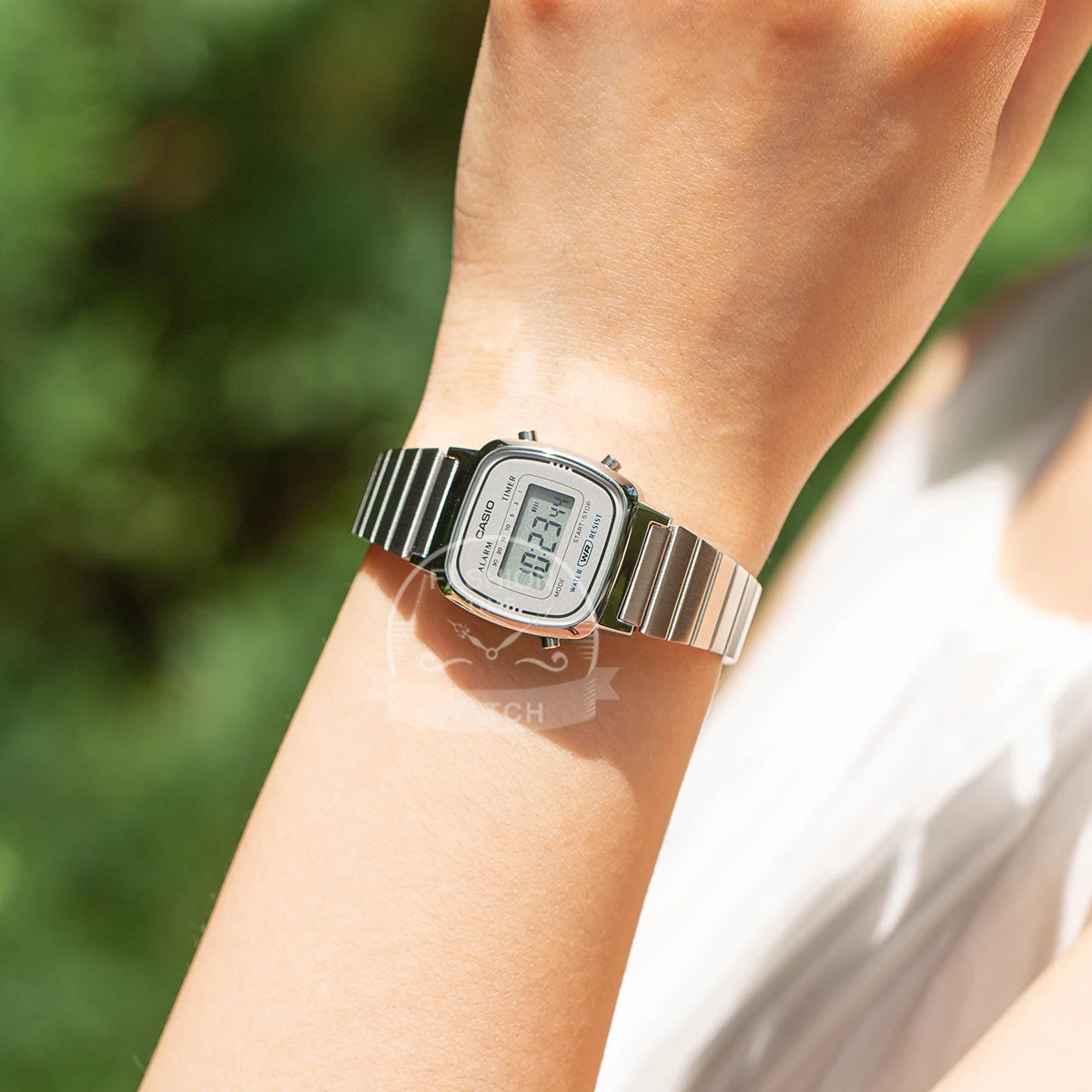 Часы Casio, серебряные женские часы, комплект брендовых роскошных водонепроницаемых цифровых спортивных женских часов relogio LA670WA-7D/1D