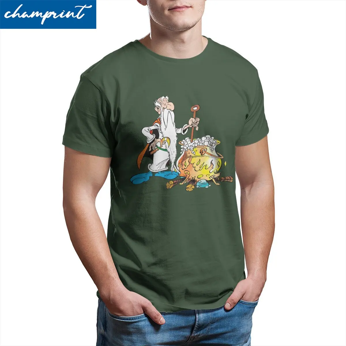 Asterix And Obelix Anime Cartoon T-Shirt Men Fashion 100% Cotton Tee Shirt Round Collar Short Sleeve T Shirt Gift Idea Tops
