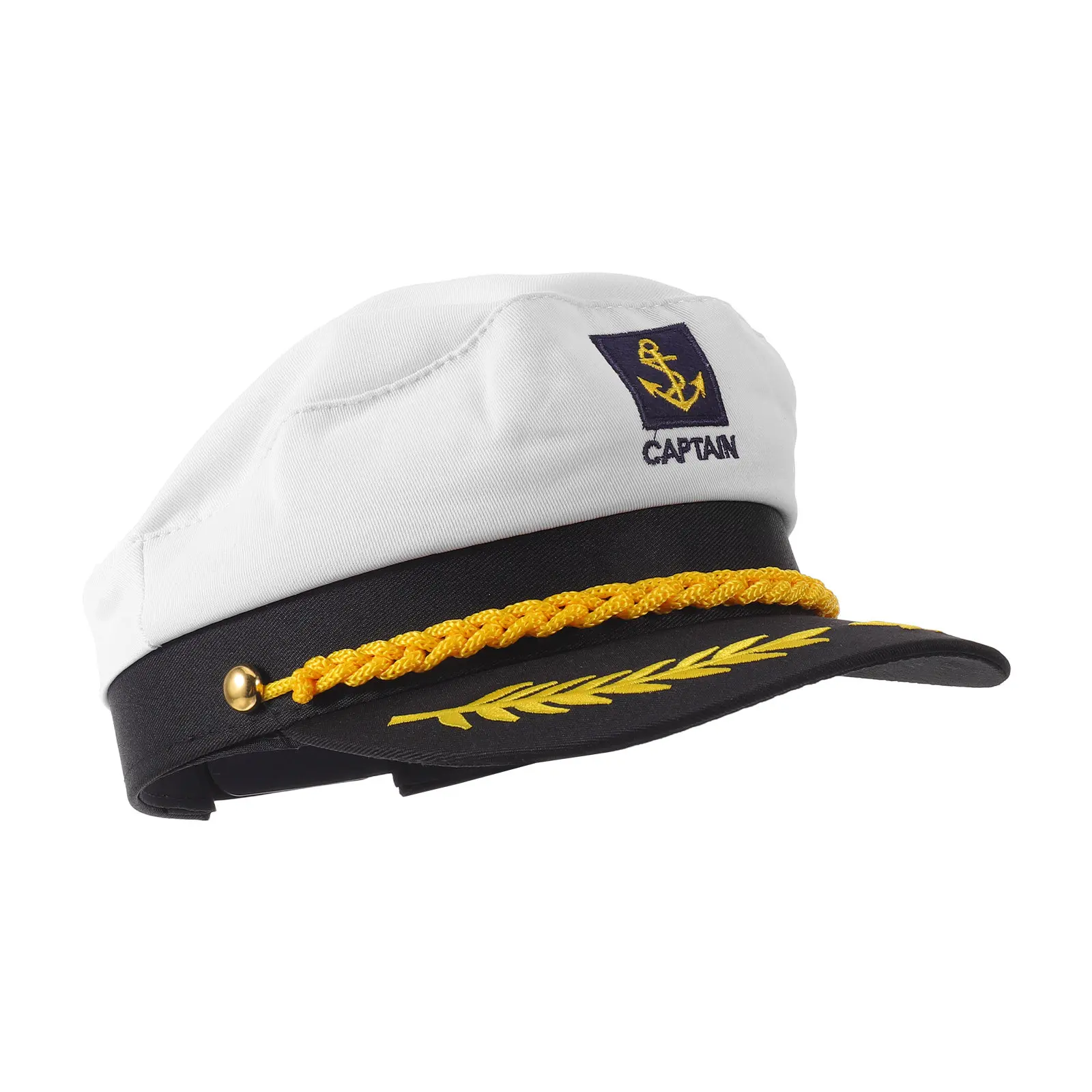 Adult Yacht Captain Hat Adjustable White Sailor Hat Sailing Hat Costume Cloth Boat Captain Cap Halloween Party Cosplay Costume