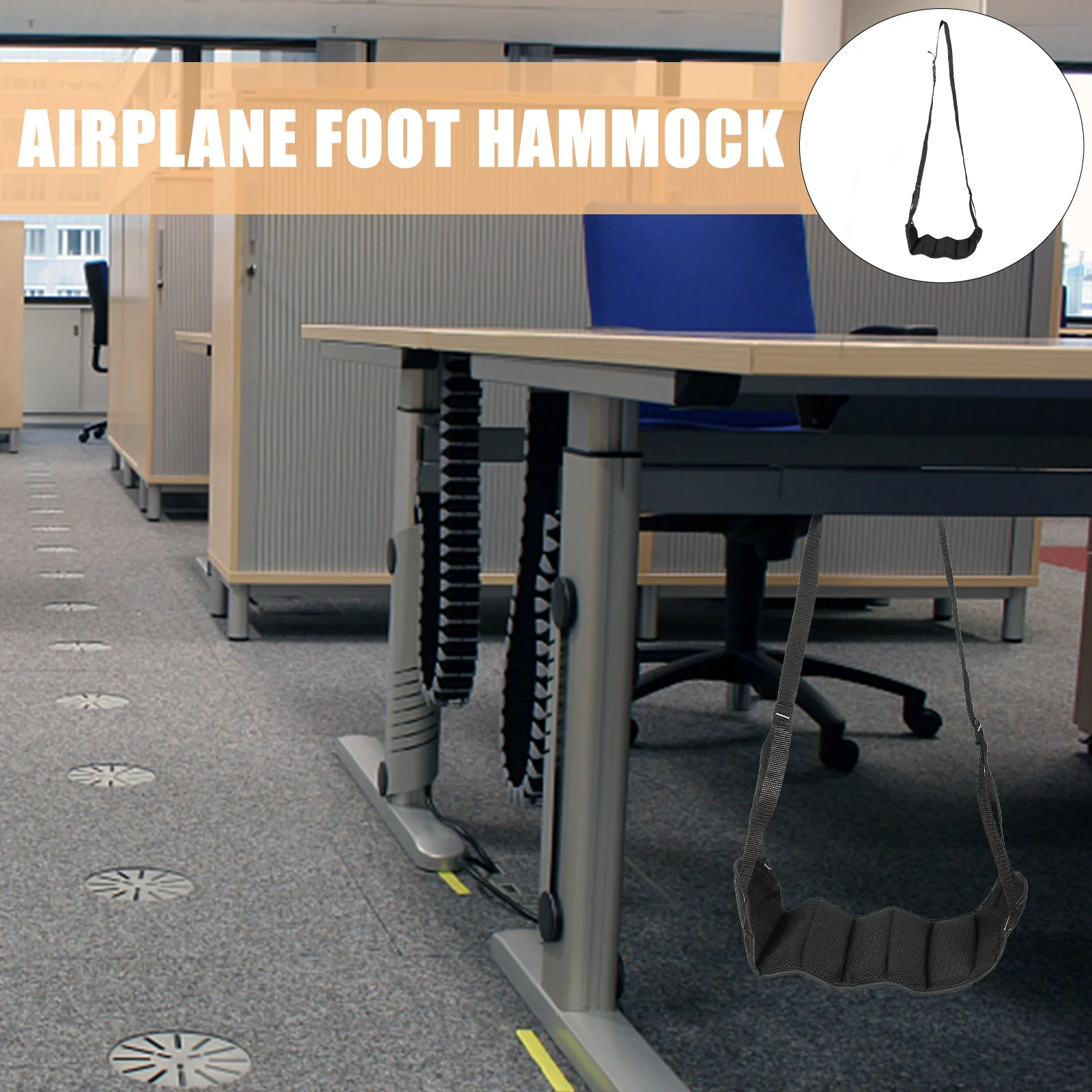 

Travel Adjustable Oxford Cloth Footrest Hammock for Airplane Plane Office Home Travel Essentials Airplane Footrest