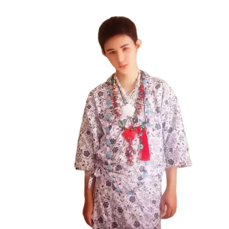 Women's Kimono Pajamas Robes Double Cotton Gauze Nighty Lovers Men Bathrobe Ladies Sleep Nightgown Gown