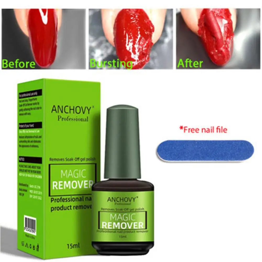 15ml Magic Fast Remover เล็บ UV GEL Off Degreasr เล็บชั้นเล็บกําจัดกึ่งถาวรเคลือบเงา