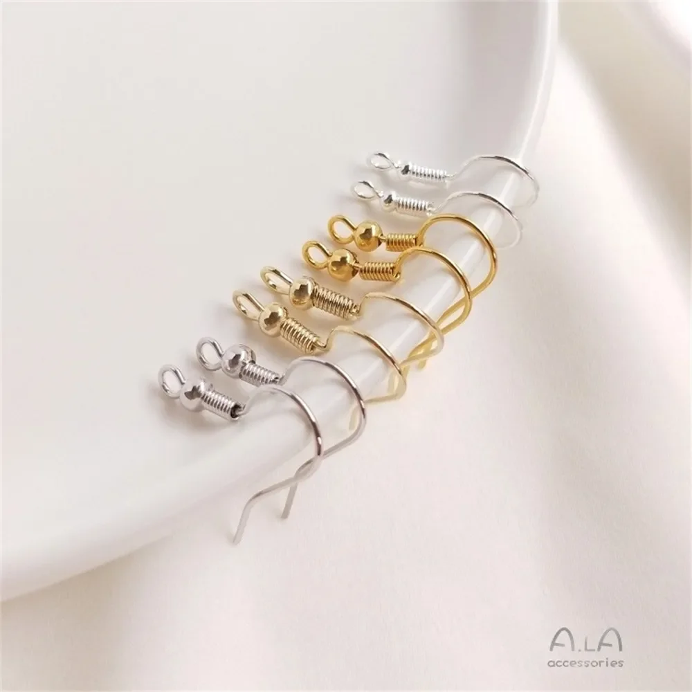 14K حزمة الذهب الحقيقي مدقة أربعة حلقة أقراط مسمار S925 الفضة إبرة اليدوية Diy بها بنفسك الأذن مجوهرات اكسسوارات المواد E001 #6