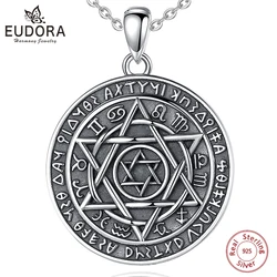 Eudora 925 Sterling Silver salomone talismano amuleto collana per donna uomo Vintage salomone Kabbalah ciondolo personalità gioielli