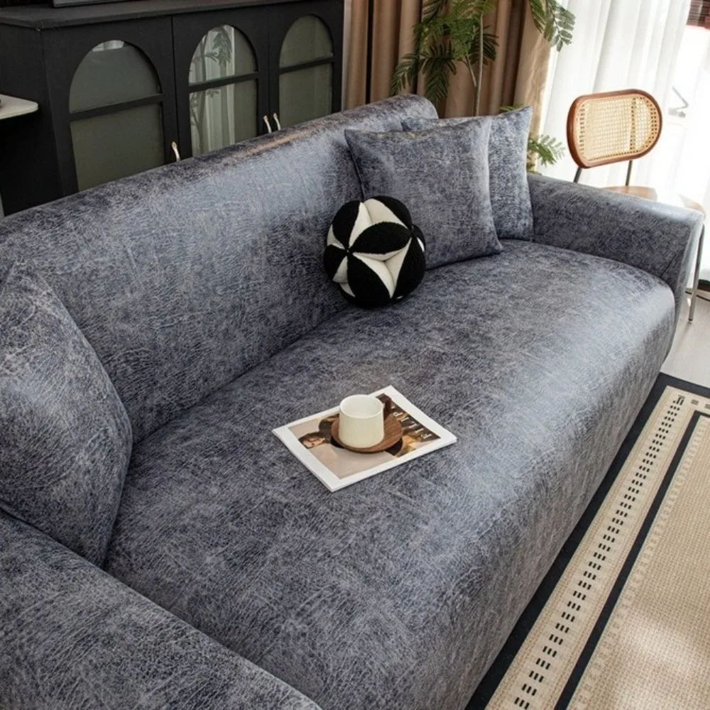 Non-Slip All-inclusive Sofa Cover Leather-Look Waterproof Elastic Sofa Cover Washable Thick Stretch Sofa Cover Pet-Friendly