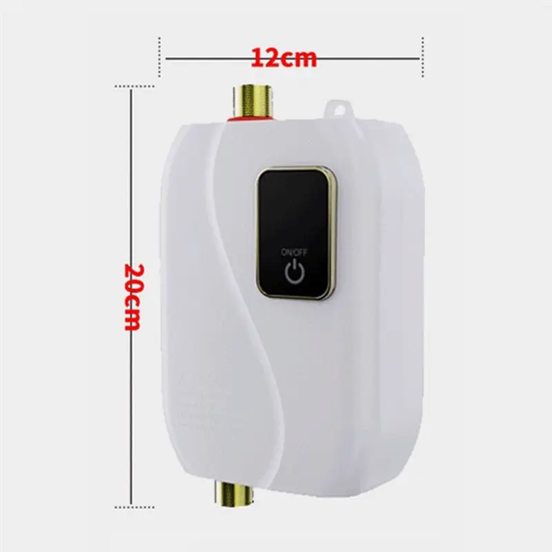 Y32A Enchufe de la UE, Mini calentador de agua instantáneo de 3000W 220V Calentador de agua caliente instantáneo eléctrico Calentador de agua sin tanque - Blanco