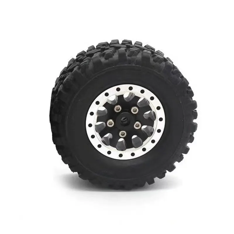 4Pcs Metal Beadlock Wheel Hub Wheel Rim And Rubber Tire For WPL C14 C24 B14 B24 B36 MN D90 MN99S RC Car Upgrade Parts