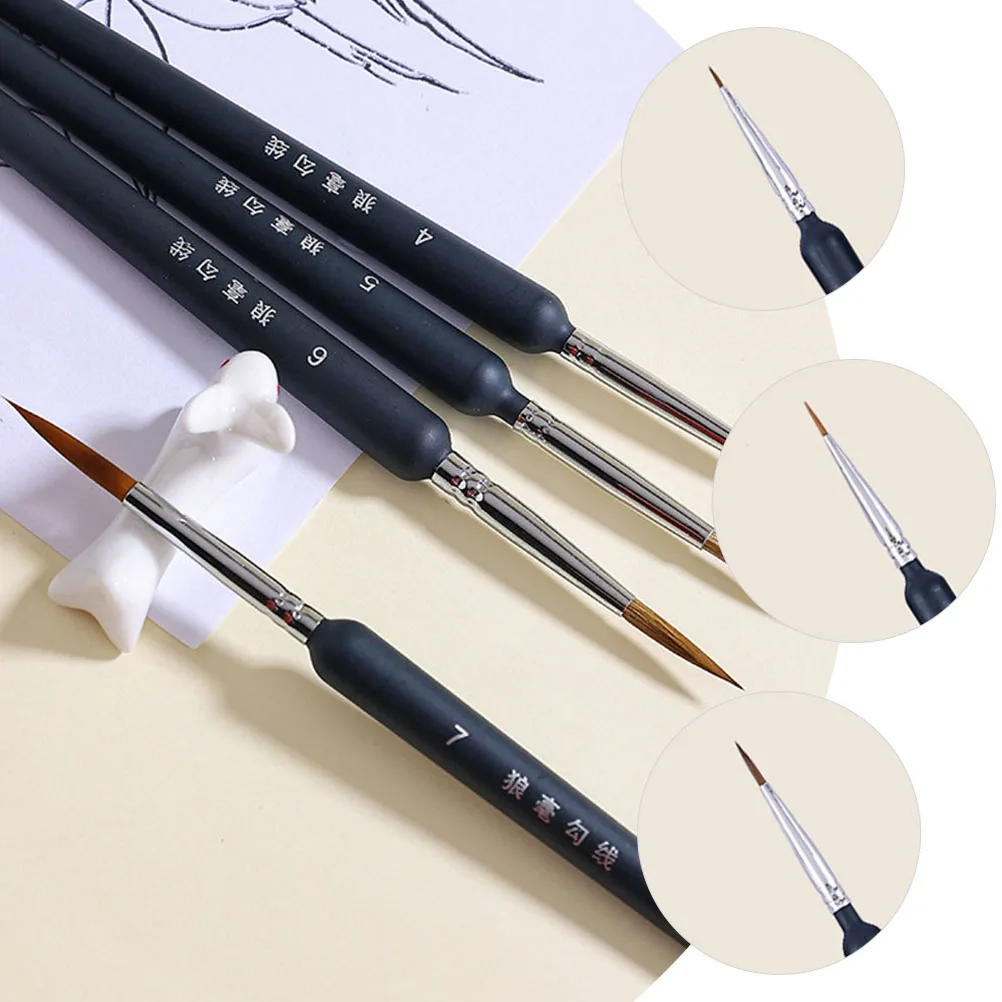 10Pcs Hochwertige Holz Detail Pinsel Ergonomische Griff Feine Kits Zeichnung Liefert Liner Pinsel Ölgemälde Werkzeuge