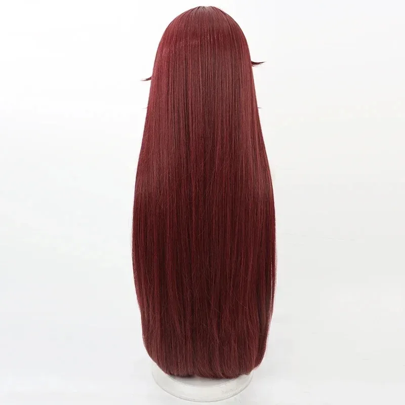 هونكاي إمباكت 3 عدن شعر مستعار تأثيري 90 سنتيمتر طويل بورجوندي أحمر مقاومة للحرارة الشعر الاصطناعية هالوين حفلة كرنفال دور Playb ؛ 3's ،6.
