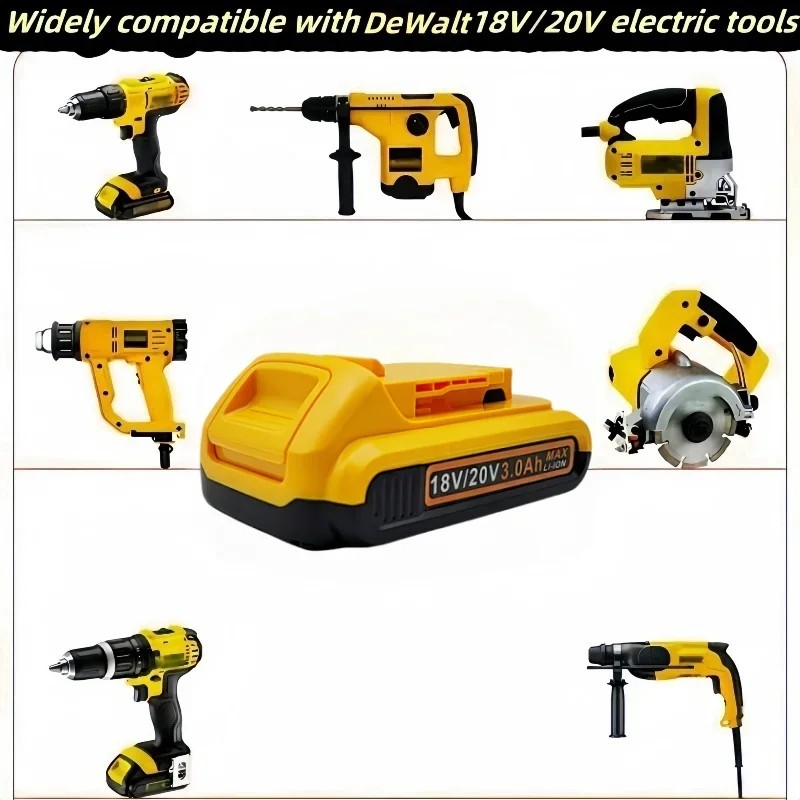 

Замените DCB206 DCB205 DCB181 DCB182 для DeWalt 3,0 Ач/7,0 Ач 20 В обезвоженный аккумулятор для электроинструмента DCB200 DCD740B18V литиевая батарея