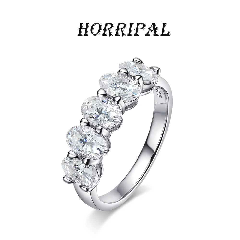 

Женское кольцо HORRIPAL D VVS1 с овальным муассанитом, GRA, 4*6 мм, с бриллиантами, из стерлингового серебра 925 пробы, элегантное, модное ювелирное украшение для помолвки