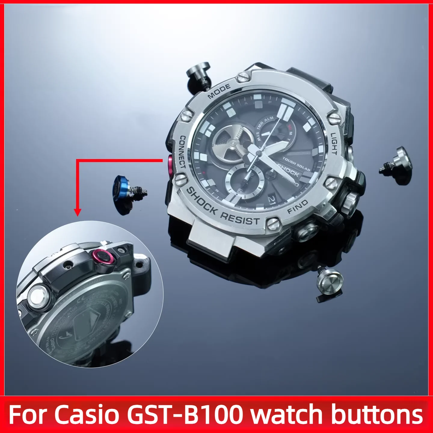 

Кнопки для часов GST-B100 для серии Casio G-SHOCK GST-B100, сменные функциональные и Bluetooth-кнопки, запчасти и аксессуары для часов.