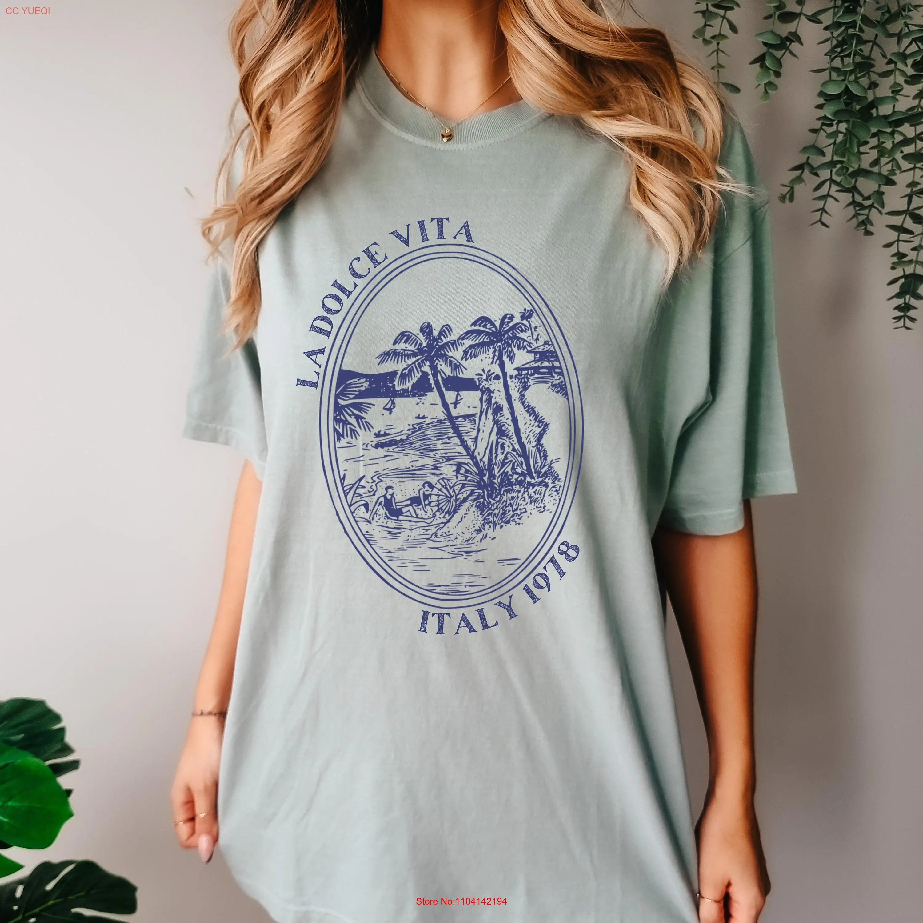 La Dolce Vita Italian Inspired Garment Dyed T shirt long or short sleeves