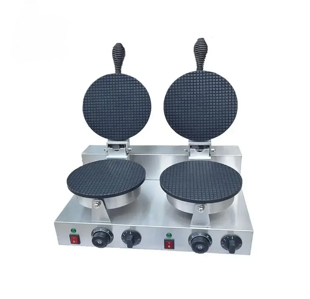 Commercial Automatic Double Mini Ice Cream Waffle Cone Maker Rolling Making Machine Baker