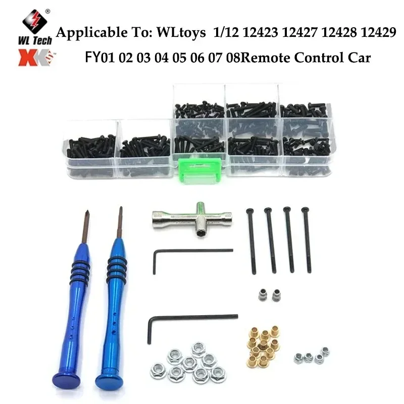 Piezas de Metal Wltoys 12428 12427 RC, piezas de repuesto automotrices, eje trasero/brazo/caja delantera de onda/engranaje/neumático/suspensión/amortiguador, 12423