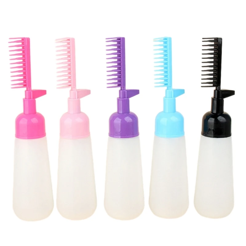 Hair Oil Applicator Bottle Hairs Dye Bottle with Comb Root Comb Applicator Dropship