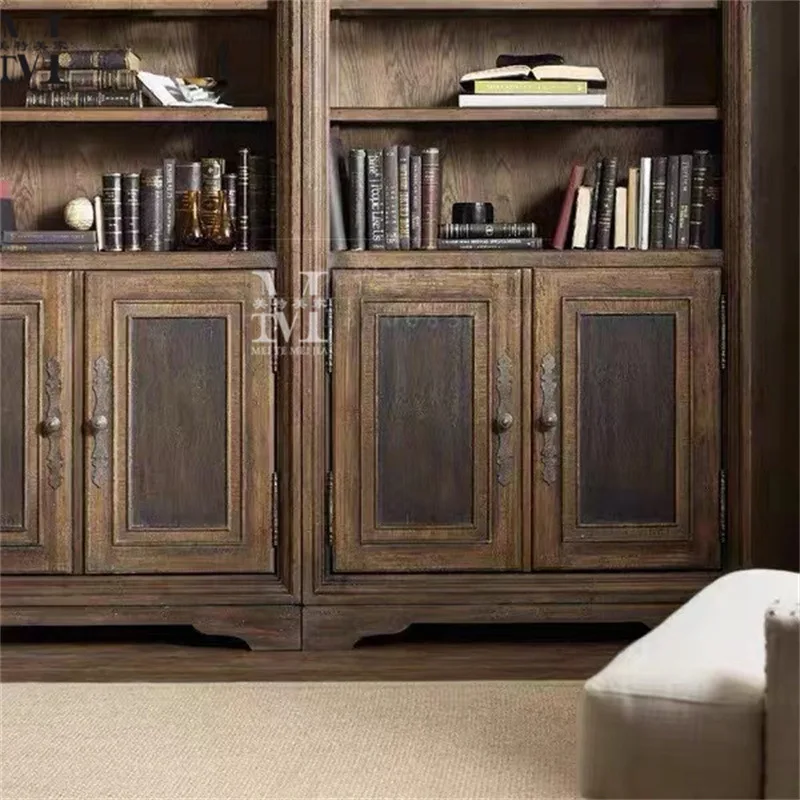 Neoclassical rural study furniture bookcase bookshelf antique combination European-style large