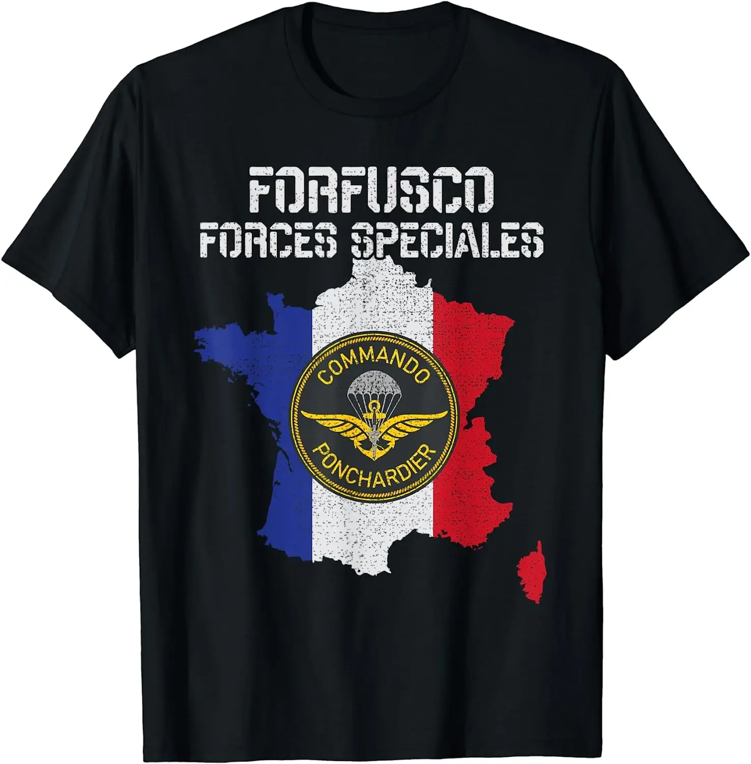 

French Ponchardier Commando Special Forces Military T-Shirt Short Sleeve Casual Cotton O-Neck Summer T Shirt