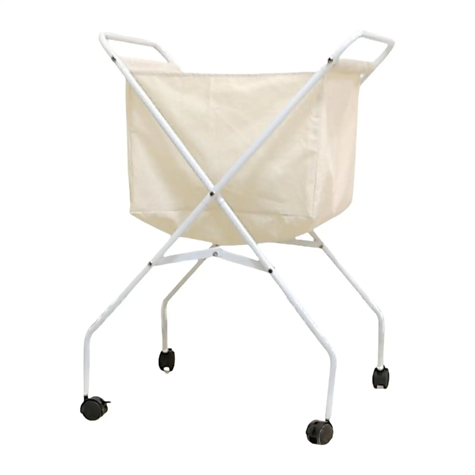 

Rolling Laundry Cart with Wheels Clothes Basket Folding with Casters Portable Clothes Organizer for Blankets Quilts Farmhouse