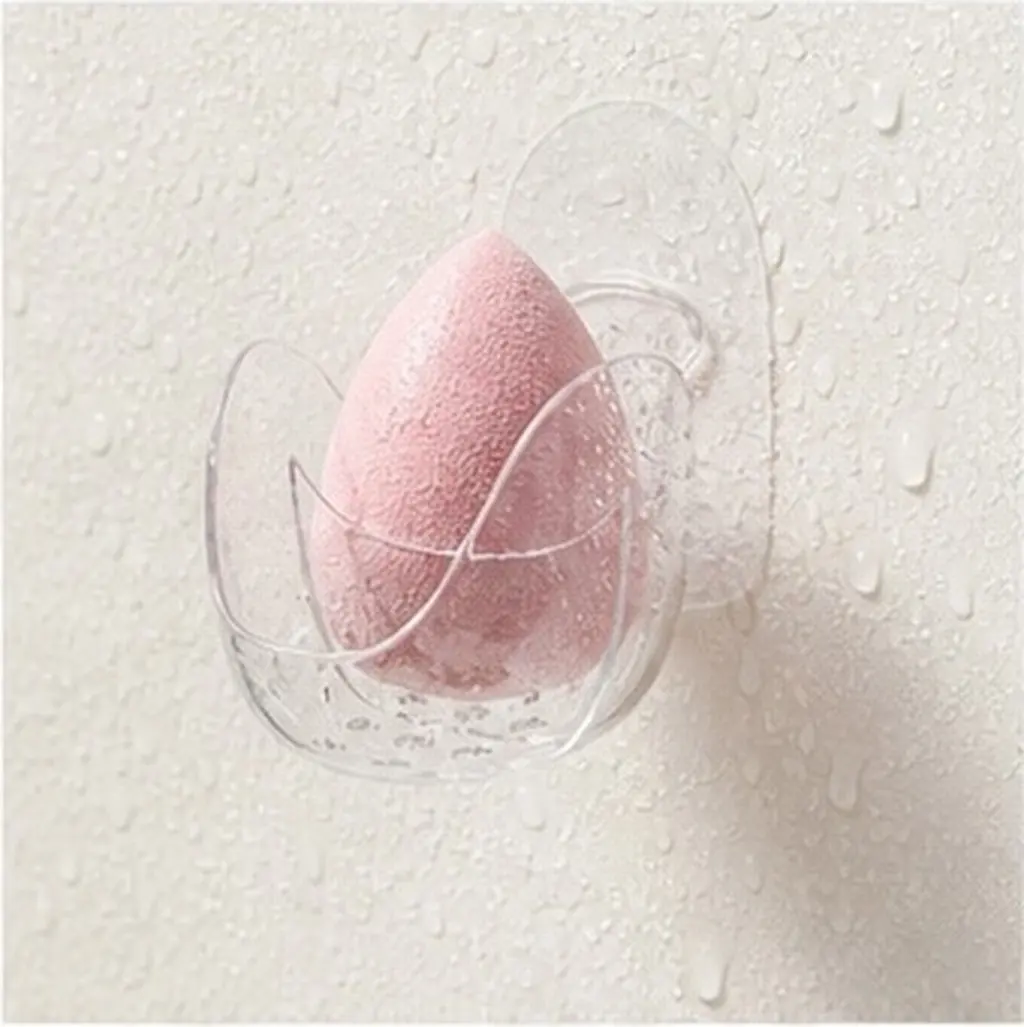 Makeup Sponge Holder Wall Mounted Beauty Sponge Rack Ventilated Drying Storage Accessory for Bathroom Vanity