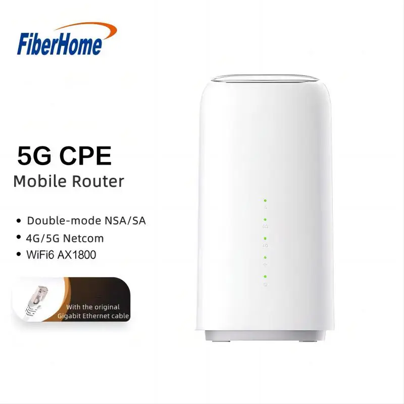 Unlocked Fiberhome 5G CPE Router Cat19 NSA+SA N41/n77/n78 Wireless Modem 5g WiFi Router Sim Card Amplifiers Gigabit Router Rj11