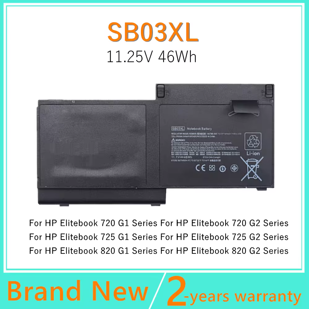 סוללת מחשב נייד SB03XL עבור HP Elitebook 720 725 820 G1 G2 SB03 HSTNN-LB4T E7U25AA 716726 -421 HSTNN-IB4T 716726 -1C1 HSTNN-L13C