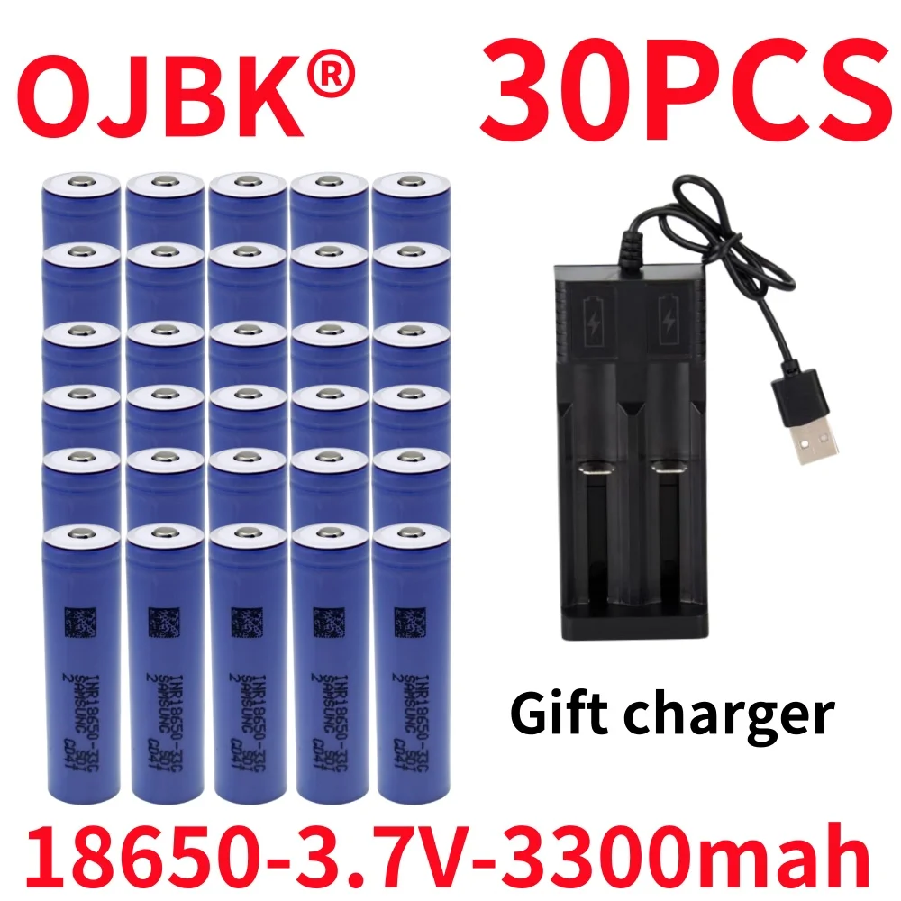 100% new 33G 18650 3300mah battery INR 18650 33G 3.7V discharge 30A dedicated to power battery