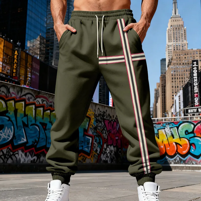 

Cross-border winter clothing outdoor men's heavy velvet loose simple retro trend casual sports jogging sweatpants