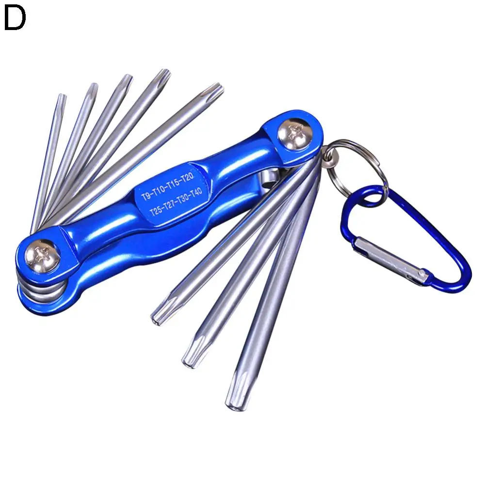 Multifunctional Portable Hand Tool Hex Wrench Repair Folding Spanner Set Keychain Metric Torx Hex Key Wrenches Keys Bicycle Tool