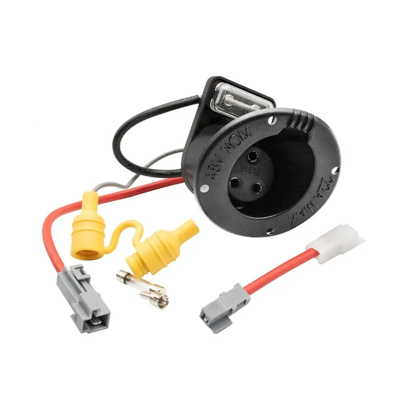 Sightseeing Car Charging Socket with Wire Kit For Club Car Village 6 and Village 8 Golf Carts OEM 102848702/102848701