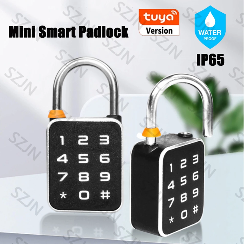 

Tuya Smart Password Fingerprint Padlock IP65 Waterproof Electric Biometric Lock Ecurity Keyless Mini Smart Lock Anti-theft Lock