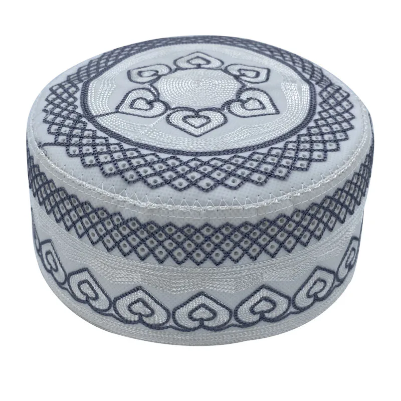 Chapéu de oração muçulmano masculino chapéu de algodão bordado arábia saudita chapéus islâmicos topkippot turbante musulman judeu kippah homme hat