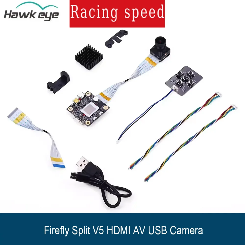 Hawkeye 4K Split V5 FPV Camera IMX415 1080P 100fps EIS Gyroflow 170° FOV Micro HDMI Type-C for RC Racing Drone