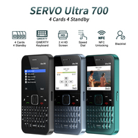 SERVO Ultra700 QWERTY Keyboard Mobile Phone 4 SIM NFC Access Control Flashlight Speed Dial 2.4\