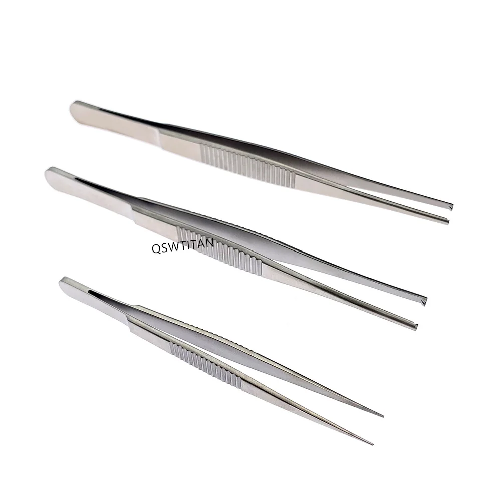 1pc Tissue Forceps Teethed Tweezers Serrated Tips Surgical Instrument Stainless steel