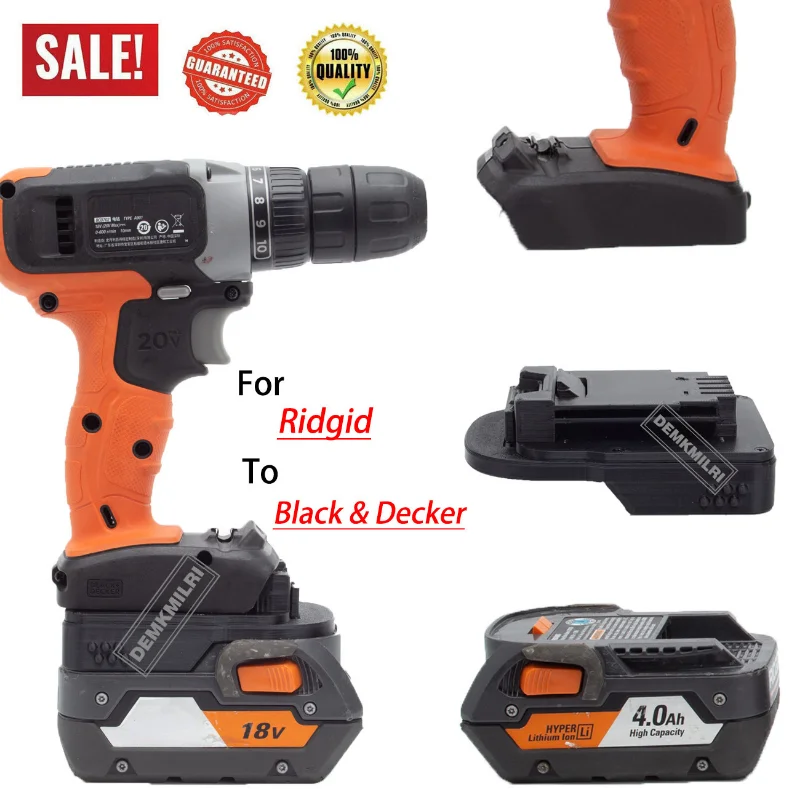 Adapter For Ridgid 18V 20V Li-Ion Battery Convert To Black & Decker 20V Cordless Portable Power Tool Accessories