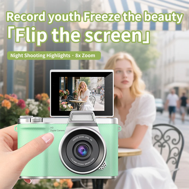 

2.4 inch Digital Camera 1080P Retro CCD Camera with HD Screen Indoor Outdoor Sports Portable Vintage Camcorder Video Recorder