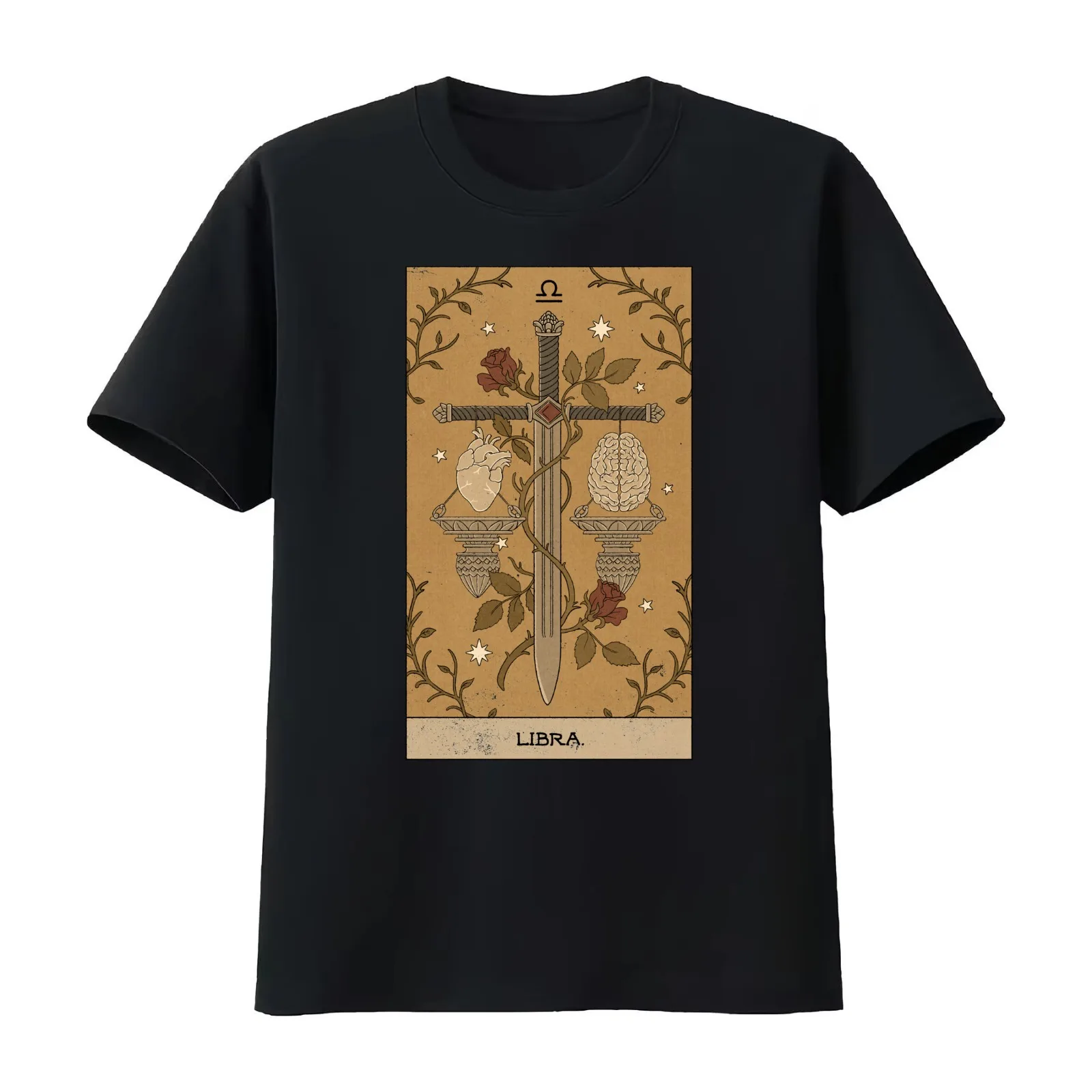 Libra T-Shirt Summer Casual Cotton Tee Oversized Streetwear Tops Vintage Graphic Print Loose Fit Short Sleeve 100% Cotton