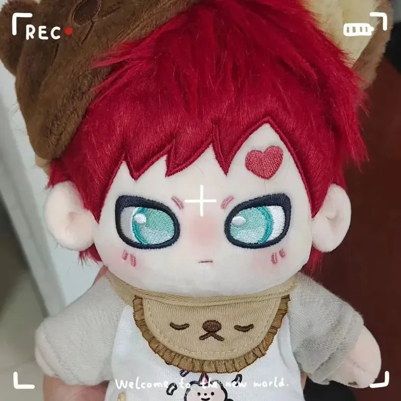 20cm Anime Peripheral Gaara Cotton Doll with Changeable Clothes Cute Cartoon Soft Doll Kawaii Birthday Gift