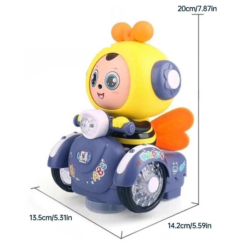 Cartoon face changing bee car toy, 4 face changing forms, automatic face changing, perfect gift for babies