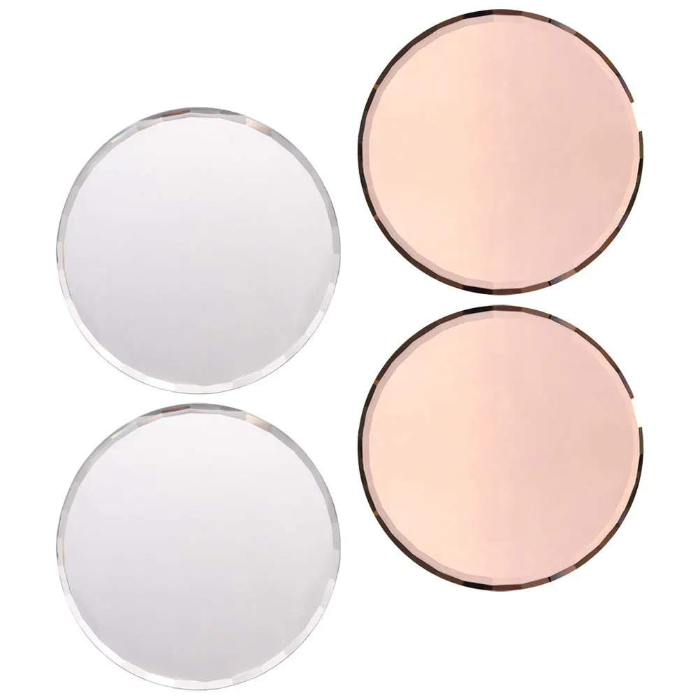 

4Pcs Nail Tips Display Tray Mirror Surface Mixing Pallets for Manicure Color Mixing Nail Art Mirror Surface Pallet