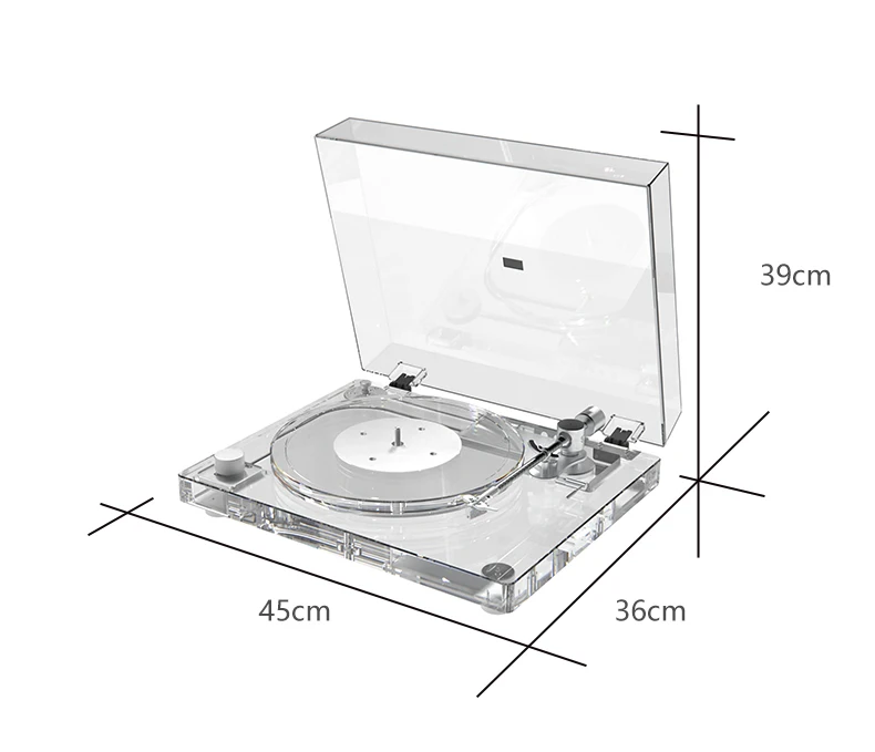 The  Full Acrylic High Fidelity Bluetooth Vinyl Turntable First Unique Acrylic Clear Turntable Player Vinyl  Record