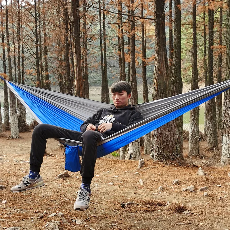 

2.7X140cm Camping Outdoor Products Hammock 210T Nylon Spinning Parachute Cloth Indoor and Outdoor Products Bed Camping Equipment