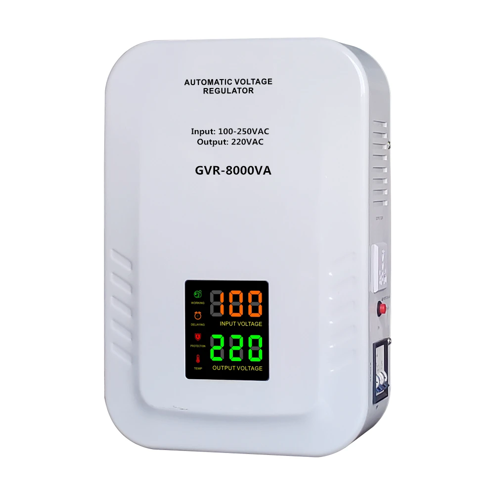 GVR-8KVA Electrical Stabilizer Adjustable Automatic Digital Relay Delay Over and Under Voltage Protector