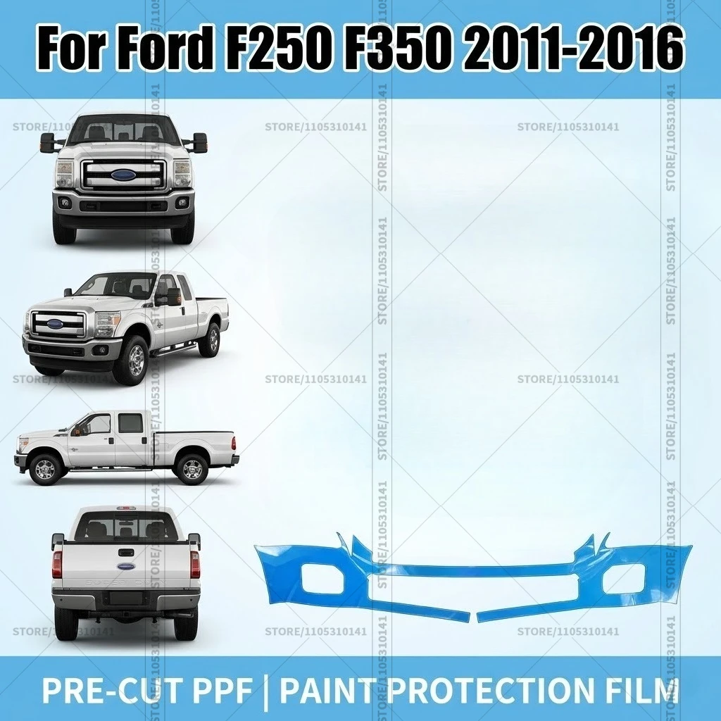 

Предварительно нарезанная защитная пленка PPF, прозрачная автомобильная пленка, профессиональная автомобильная пленка PPF для переднего бампера Ford F250 F350 2011-2016